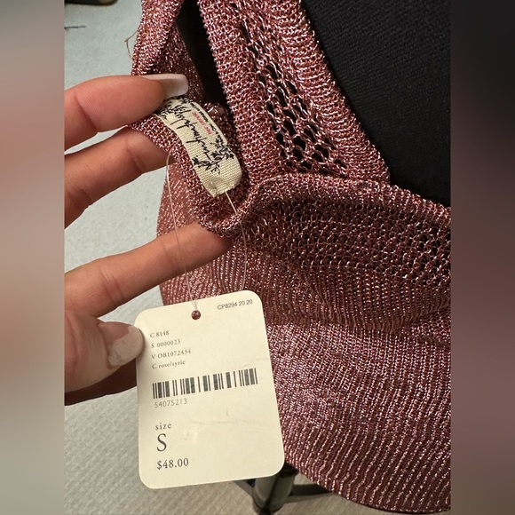 NWT Free People Metallic Top, Copper, Size Small - Picture 4 of 4